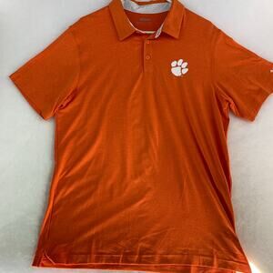 Columbia NCAA Clemson Tigers Men's Short Sleeve Orange Polo Shirt Size L